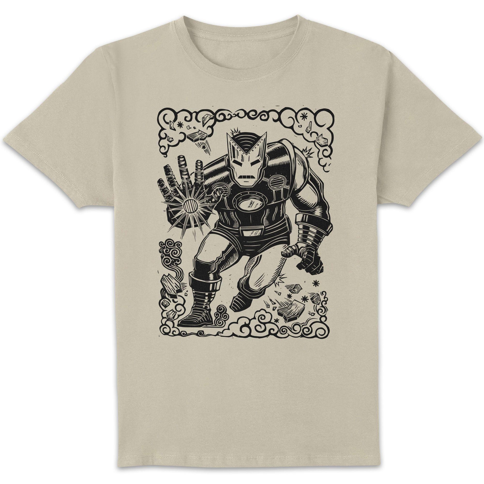 Marvel Ironman Line Art Unisex T-Shirt - Cream - S