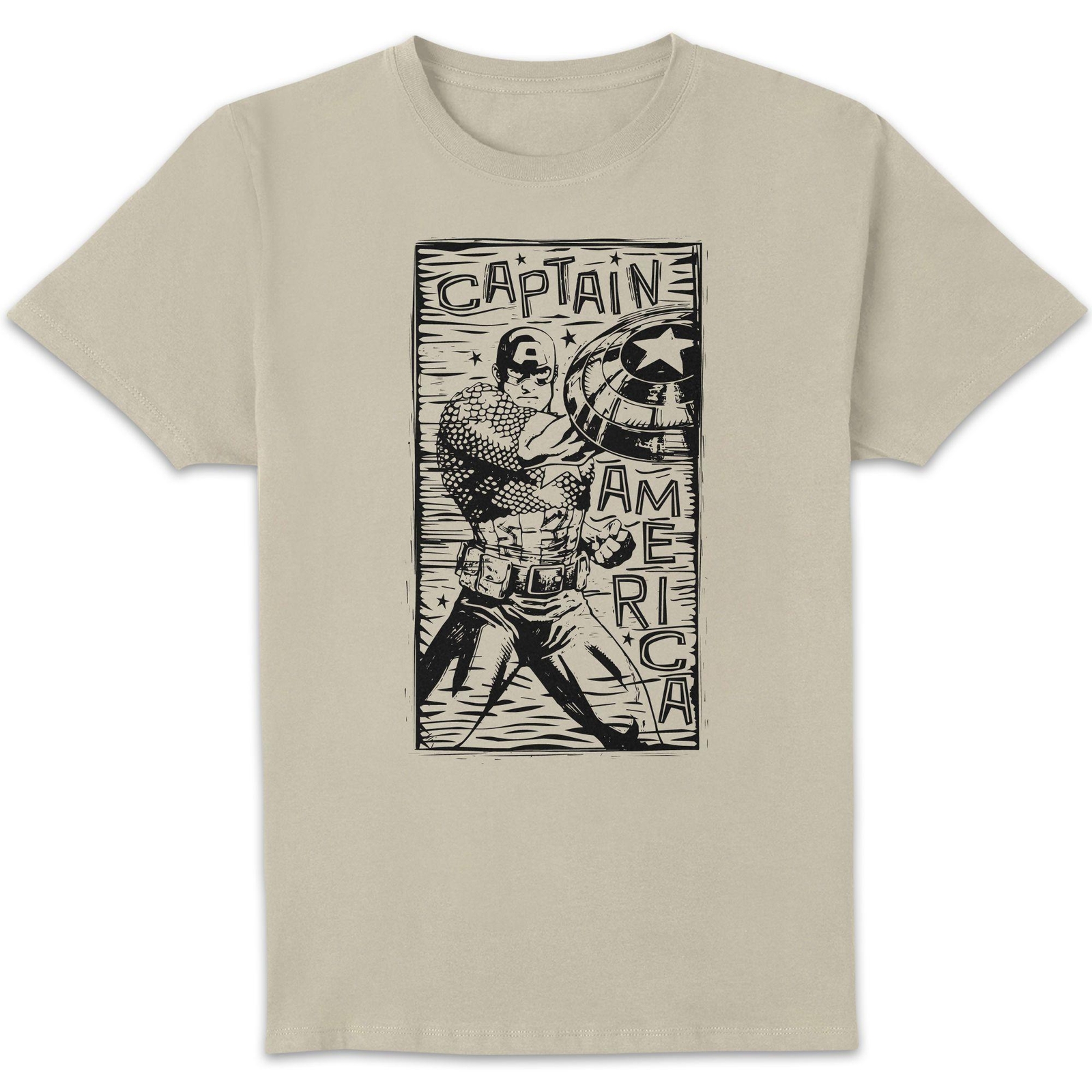 Marvel Captain America Line Art Unisex T-Shirt - Cream - XXL