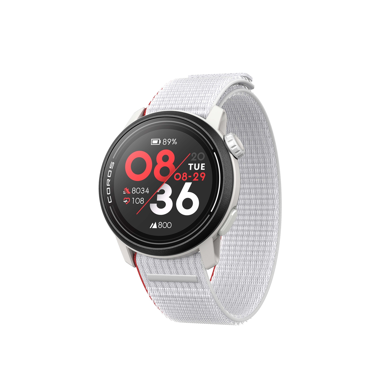 COROS PACE 3 Premium GPS Sport Watch White w/ Nylon Band - One Size