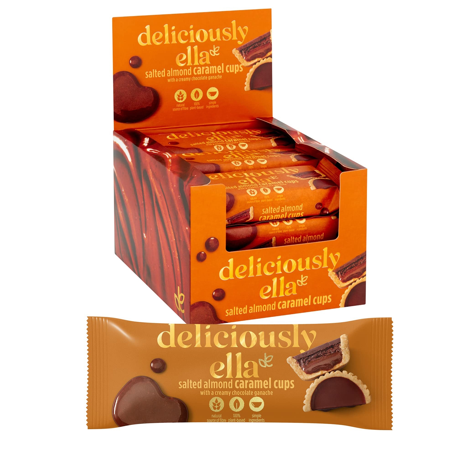Deliciously Ella Salted Almond Caramel Cups 12 x 36g