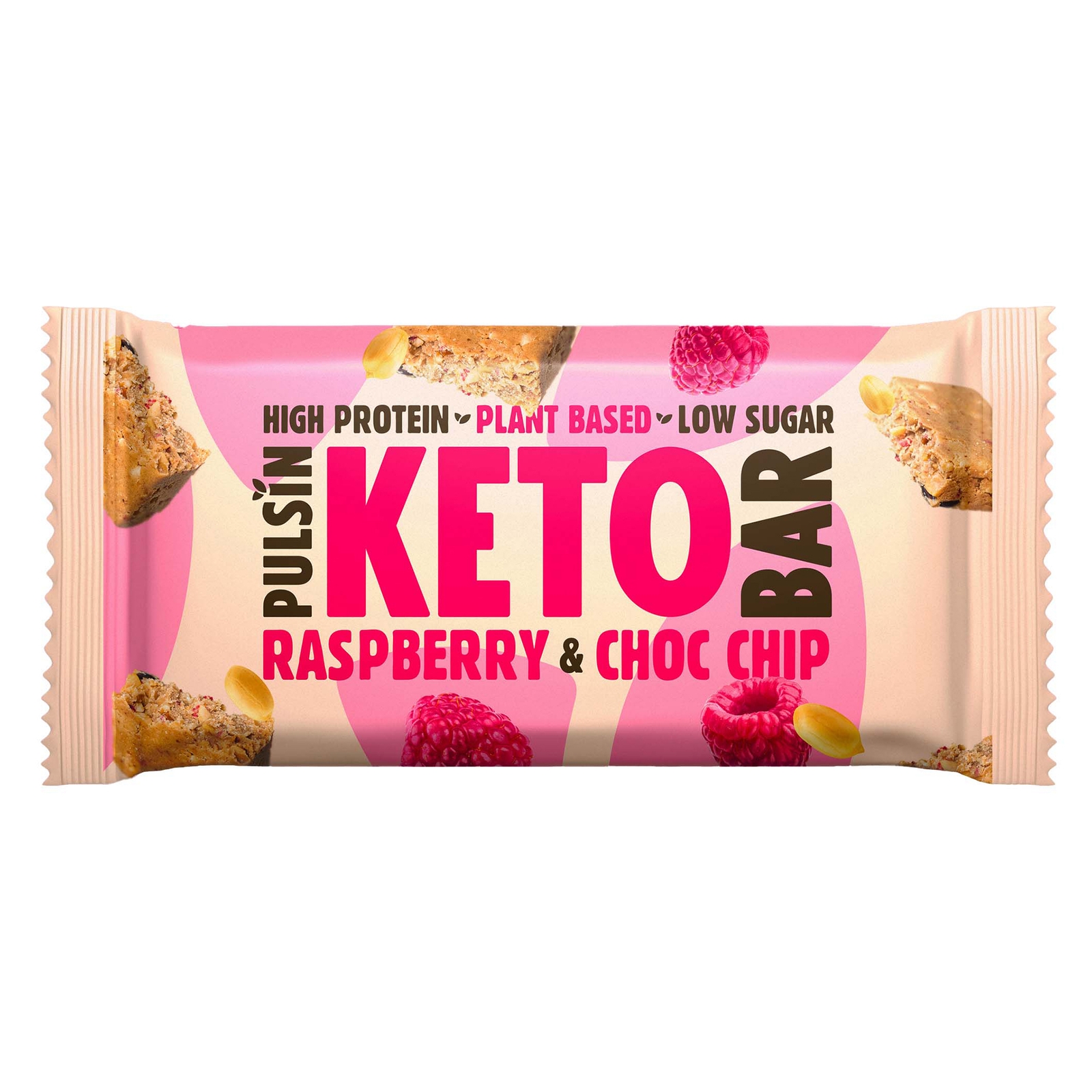 Pulsin Keto Bar - 18servings - Raspberry & Choc Chip