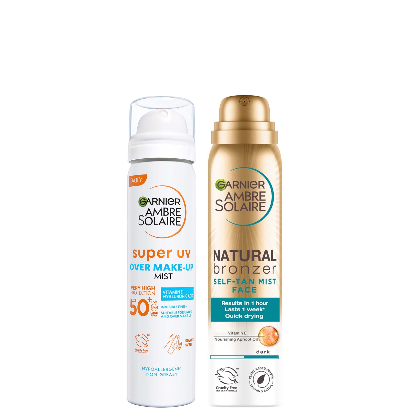 Ambre Solaire Garnier Face Spf50+ Mist And Self Tan Mist 75ml