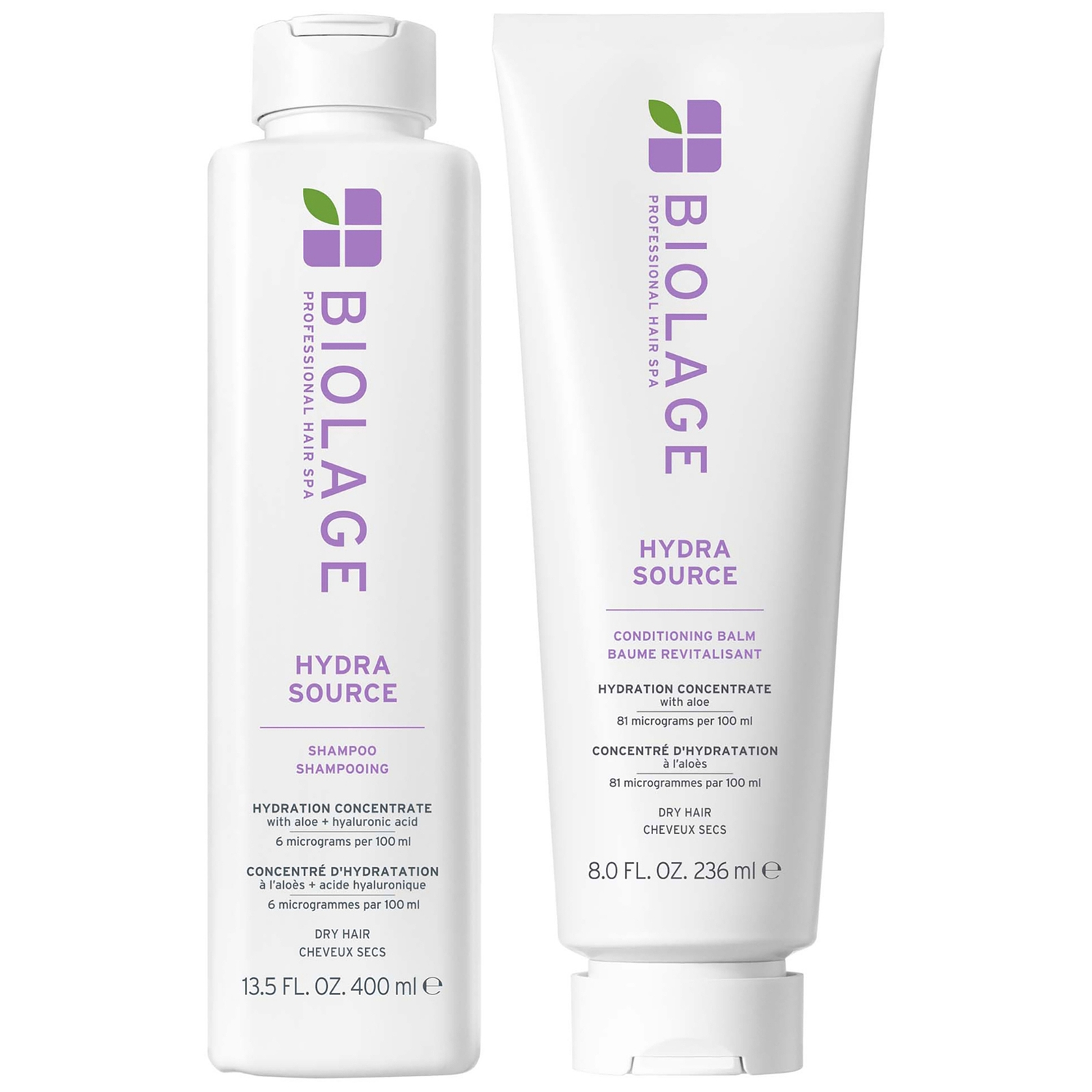 Biolage Hydra Source Shampoo 400ml and Conditioner 236ml Duo