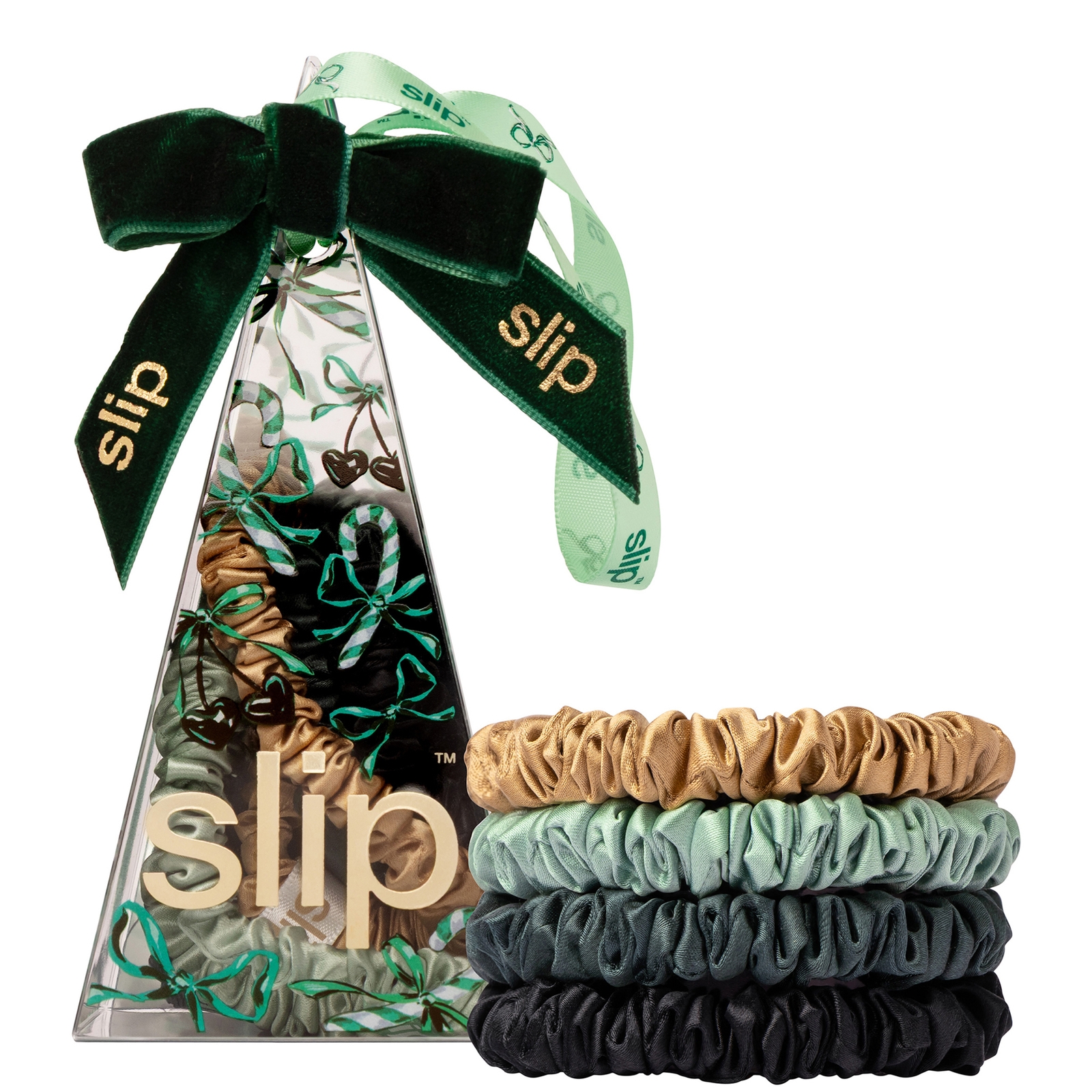 Slip Sweetie Pie Skinny Silk Pack Of Four Scrunchie Ornament In Multi