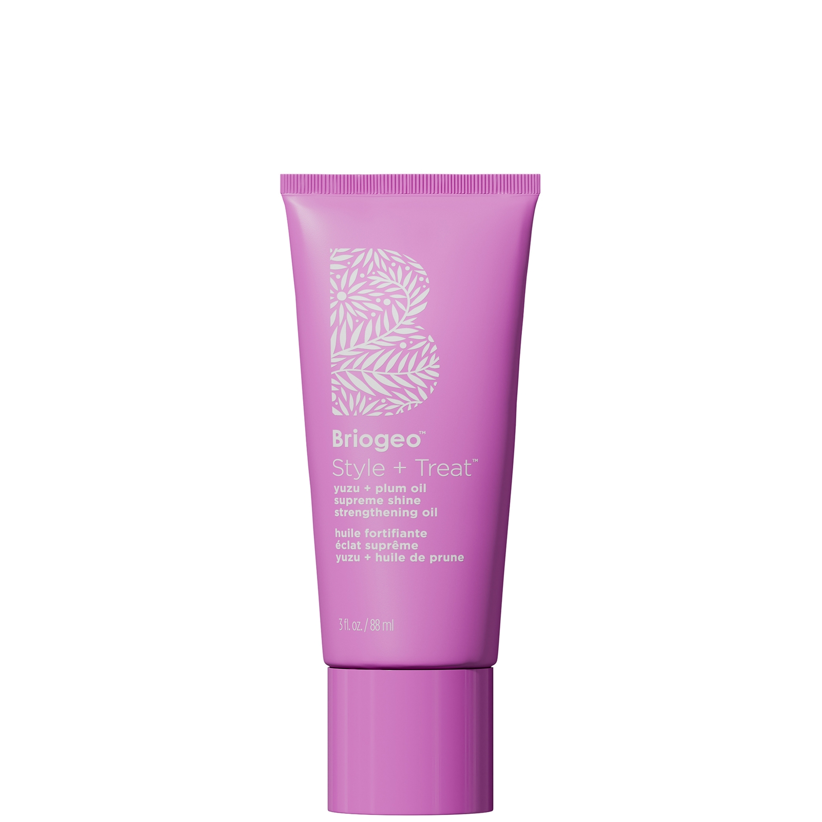 Briogeo Style + Treat Supreme Shine Strengthening & Styling Oil For Thick Hair 3 Oz/88 ml In Purple