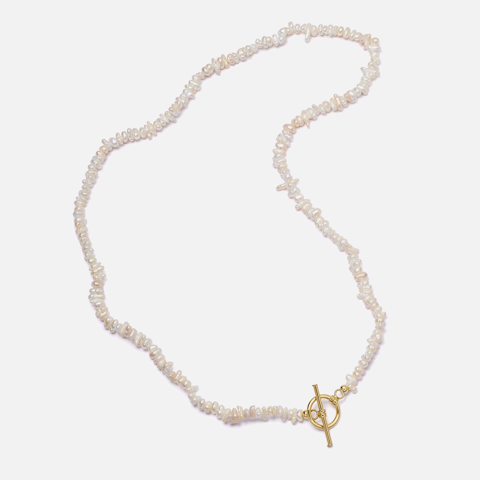Daisy London x Polly Sayer Beach Pearl T-Bar Necklace