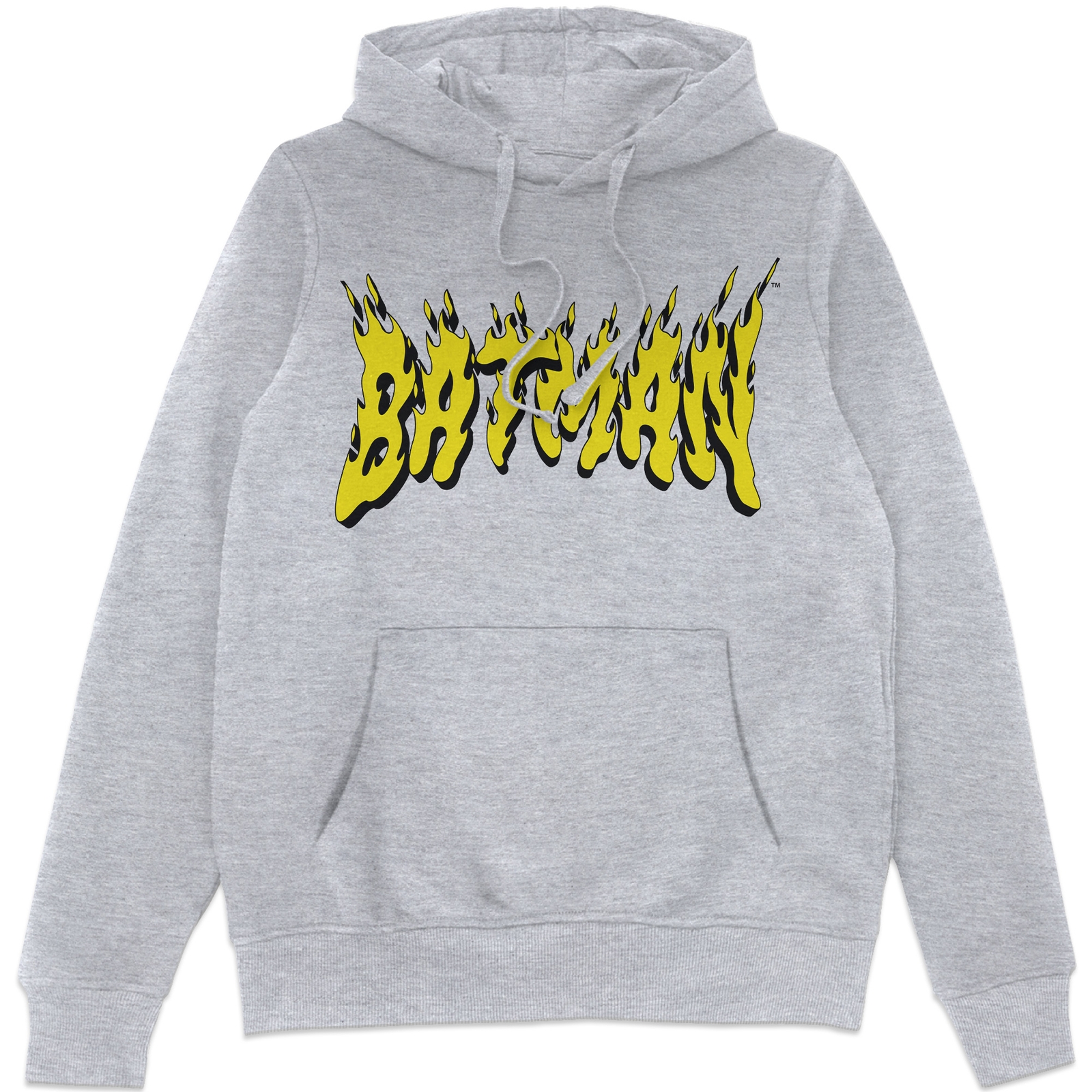 DC Comics Batman Text Fire Hoodie - Grey - S