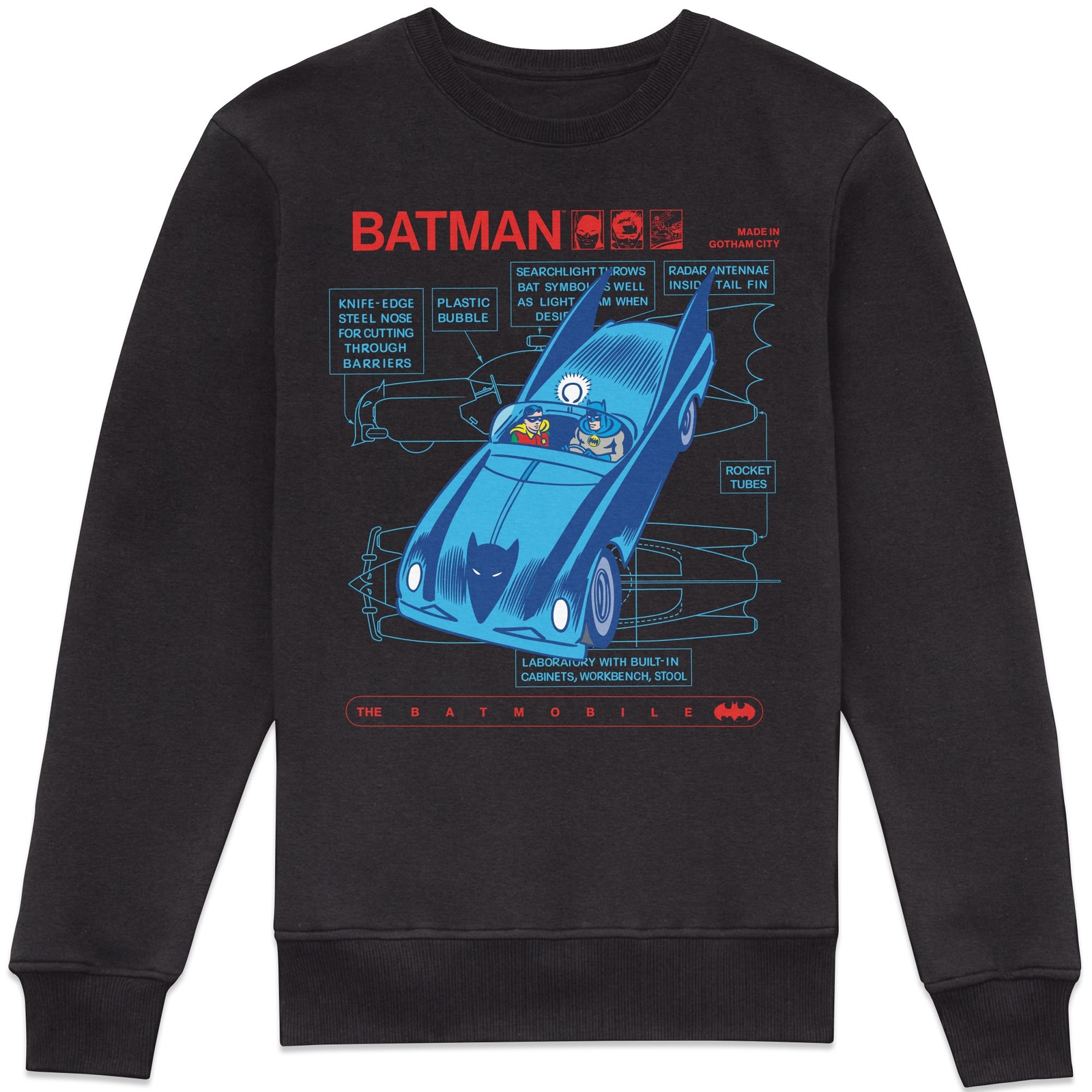 DC Comics Batman Batmobile Sweatshirt - Black - S