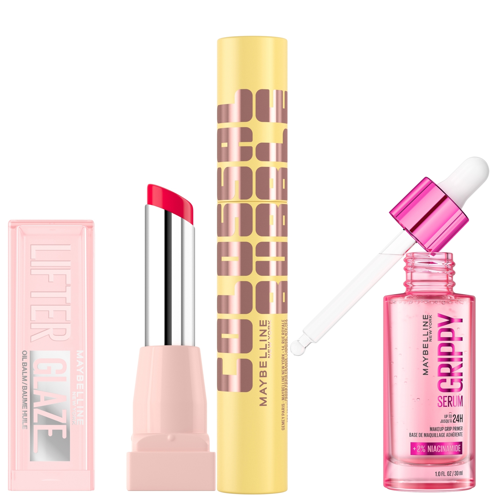 Maybelline New York Maybelline Viral Favourites Make Up Bundle With Grippy Primer, Colossal Mascara And Lifter Glaze Lip