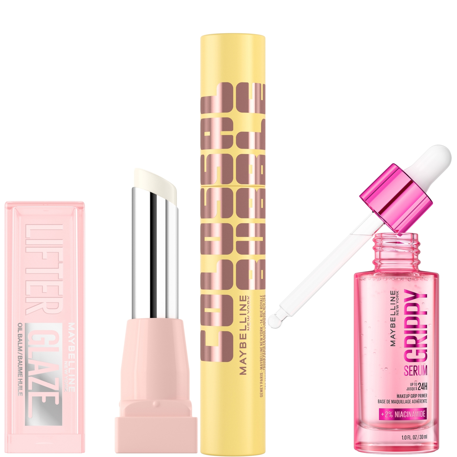 Maybelline New York Maybelline Viral Favourites Make Up Bundle With Grippy Primer, Colossal Mascara And Lifter Glaze Lip