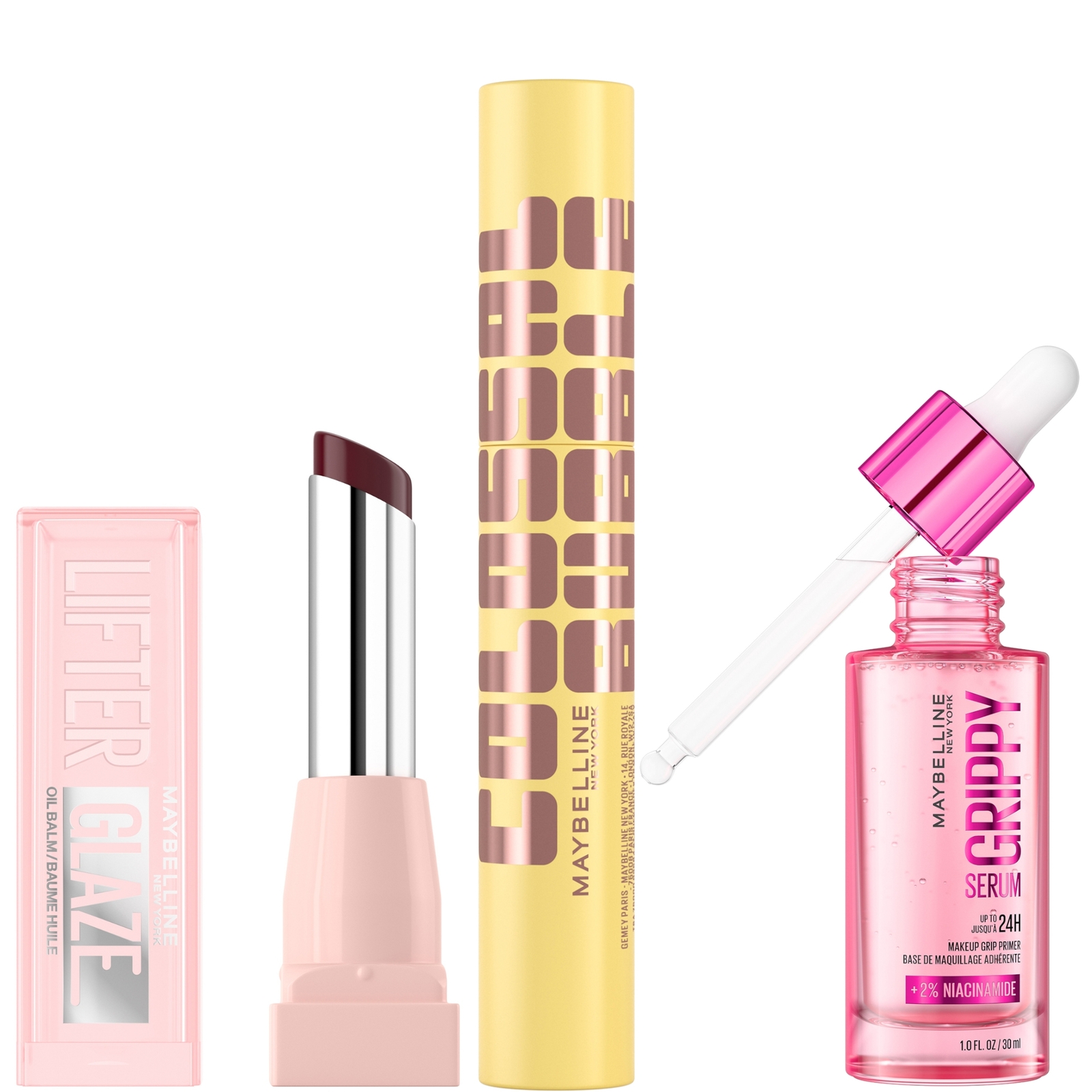 Maybelline New York Maybelline Viral Favourites Make Up Bundle With Grippy Primer, Colossal Mascara And Lifter Glaze Lip