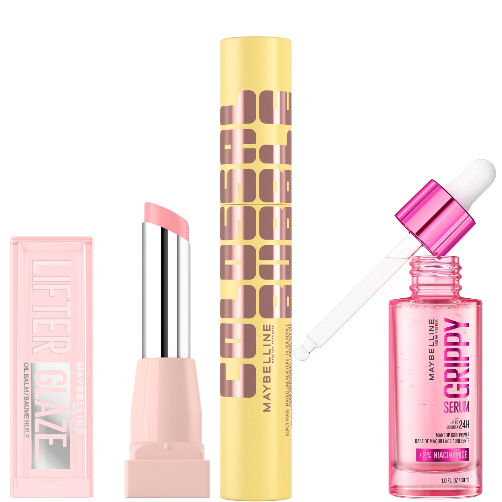 Maybelline New York Maybelline Viral Favourites Make Up Bundle With Grippy Primer, Colossal Mascara And Lifter Glaze Lip