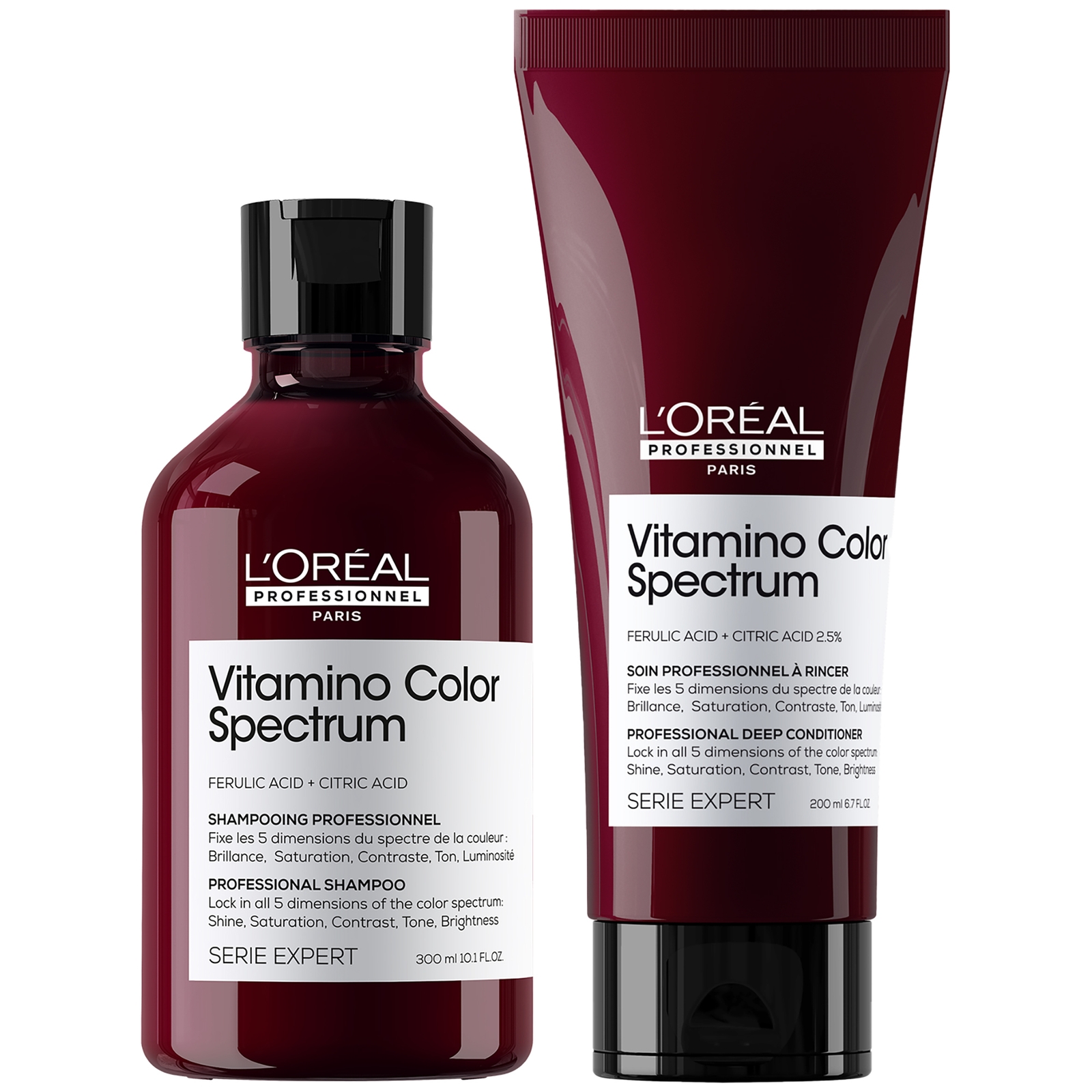 L'oreal Professionnel Vitamino Color Spectrum Shampoo 300ml & Conditioner 200ml For Coloured Hair, Lock In Colour For 100 