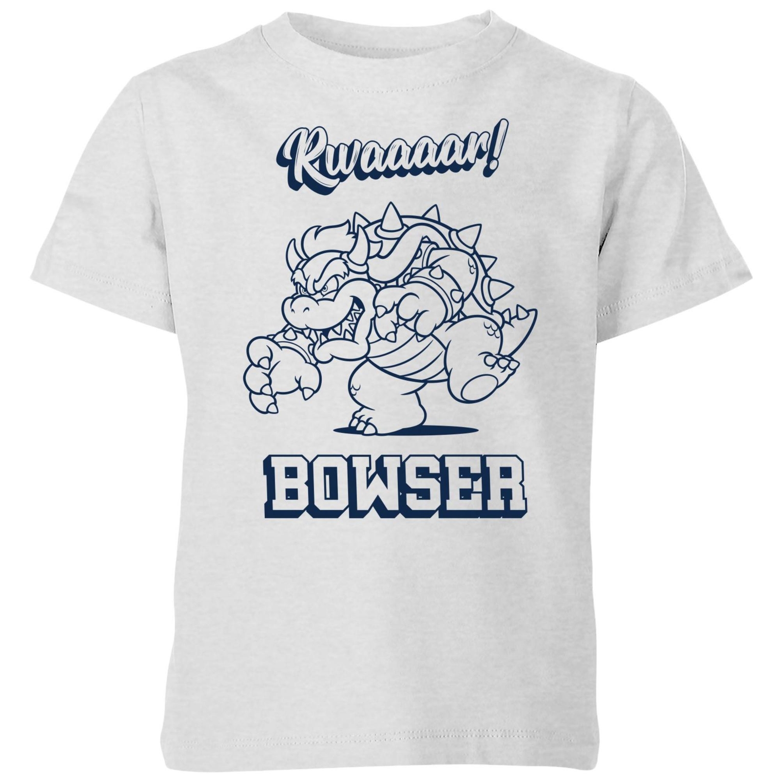 Nintendo Super Mario Bowser Rwaaar Kids' T-Shirt - Grey - 7-8 Years