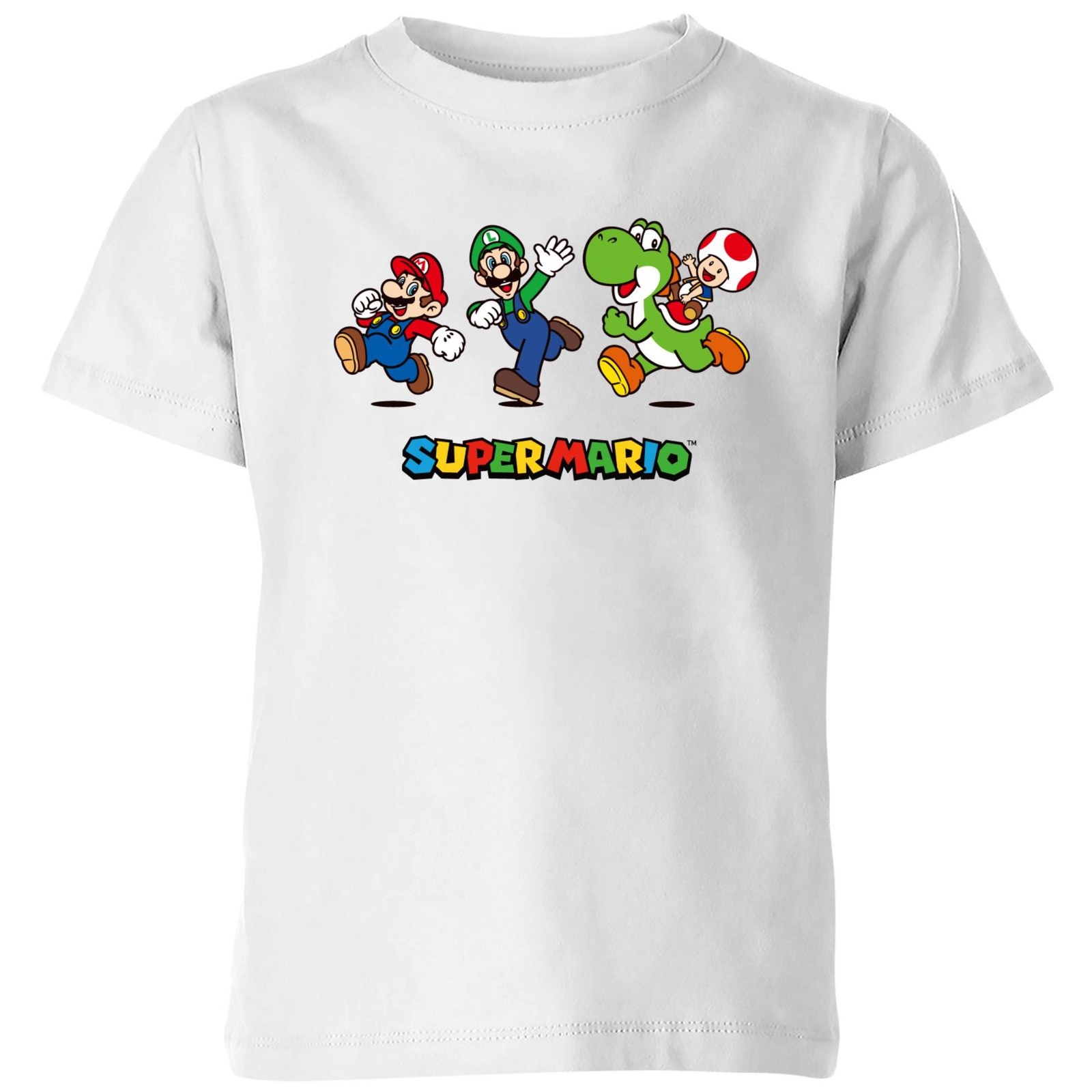 Nintendo Super Mario Running Pose Kids' T-Shirt - White - 7-8 Years