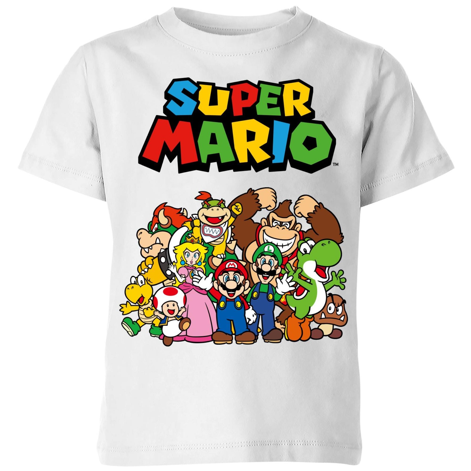 Nintendo Super Mario Squad Kids' T-Shirt - White - 3-4 Years