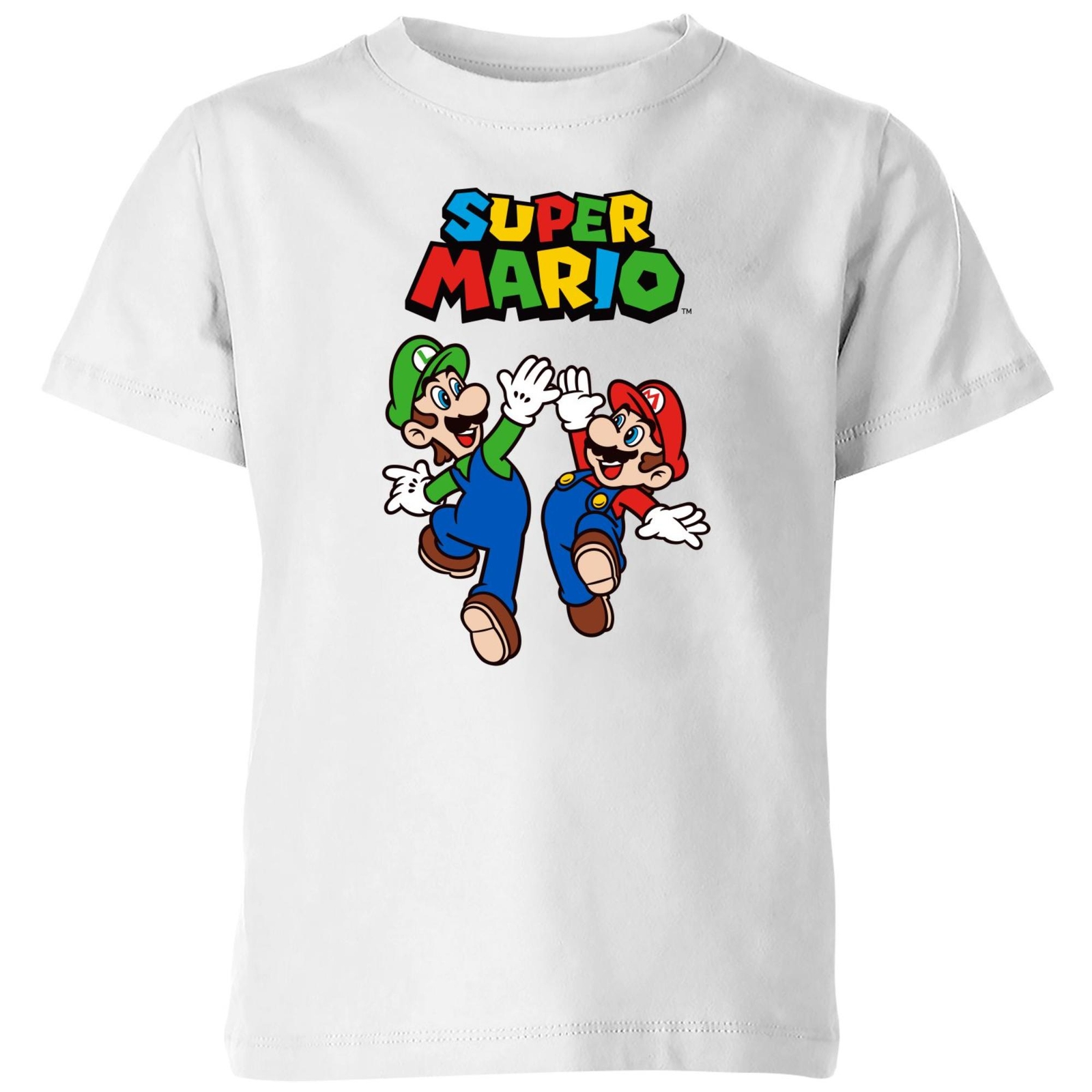 Nintendo Super Mario And Luigi Kids' T-Shirt - White - 7-8 Years