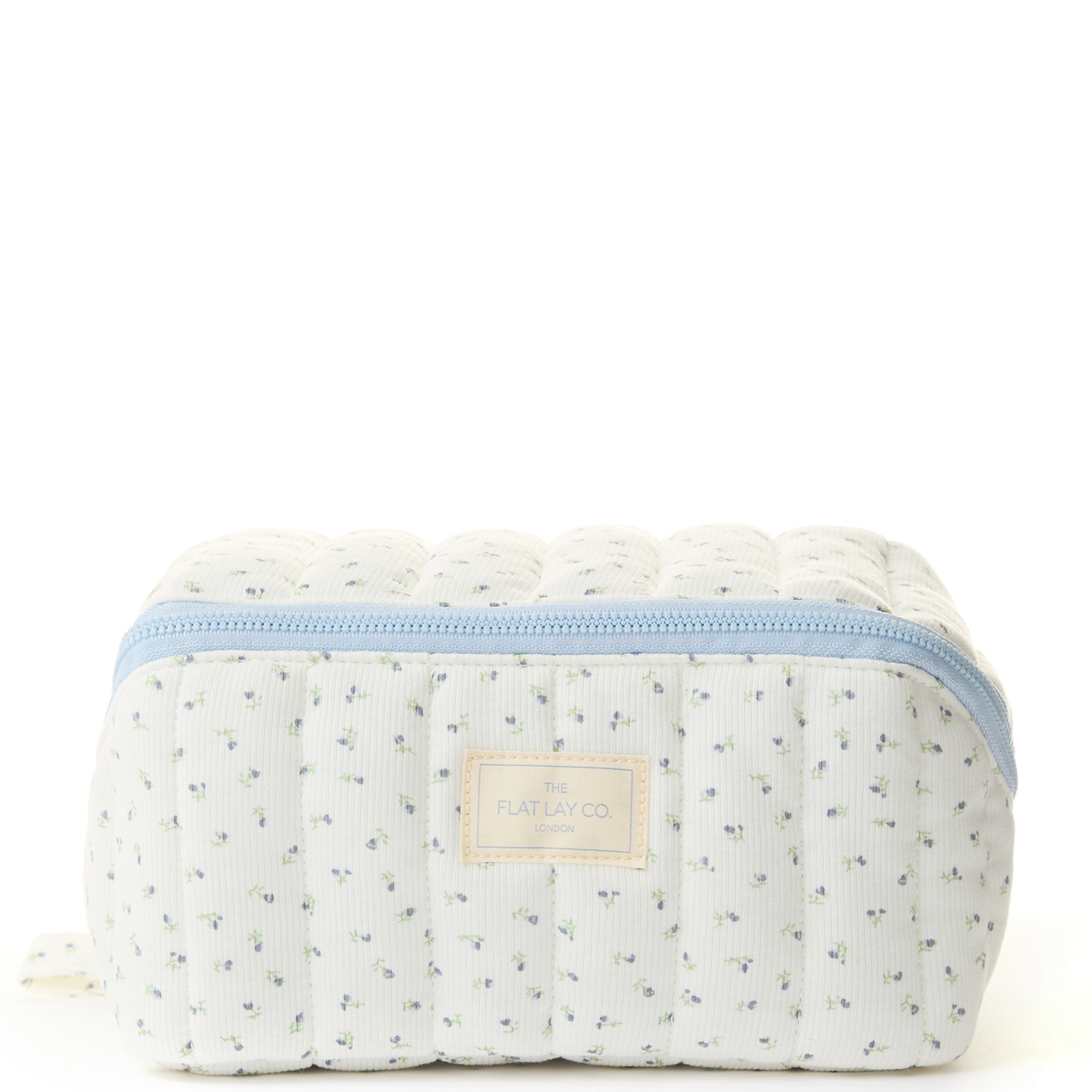 The Flat Lay Co. . Marshmallow Flat Lay Makeup Box Bag - Cozy Cotton Ditsy Floral