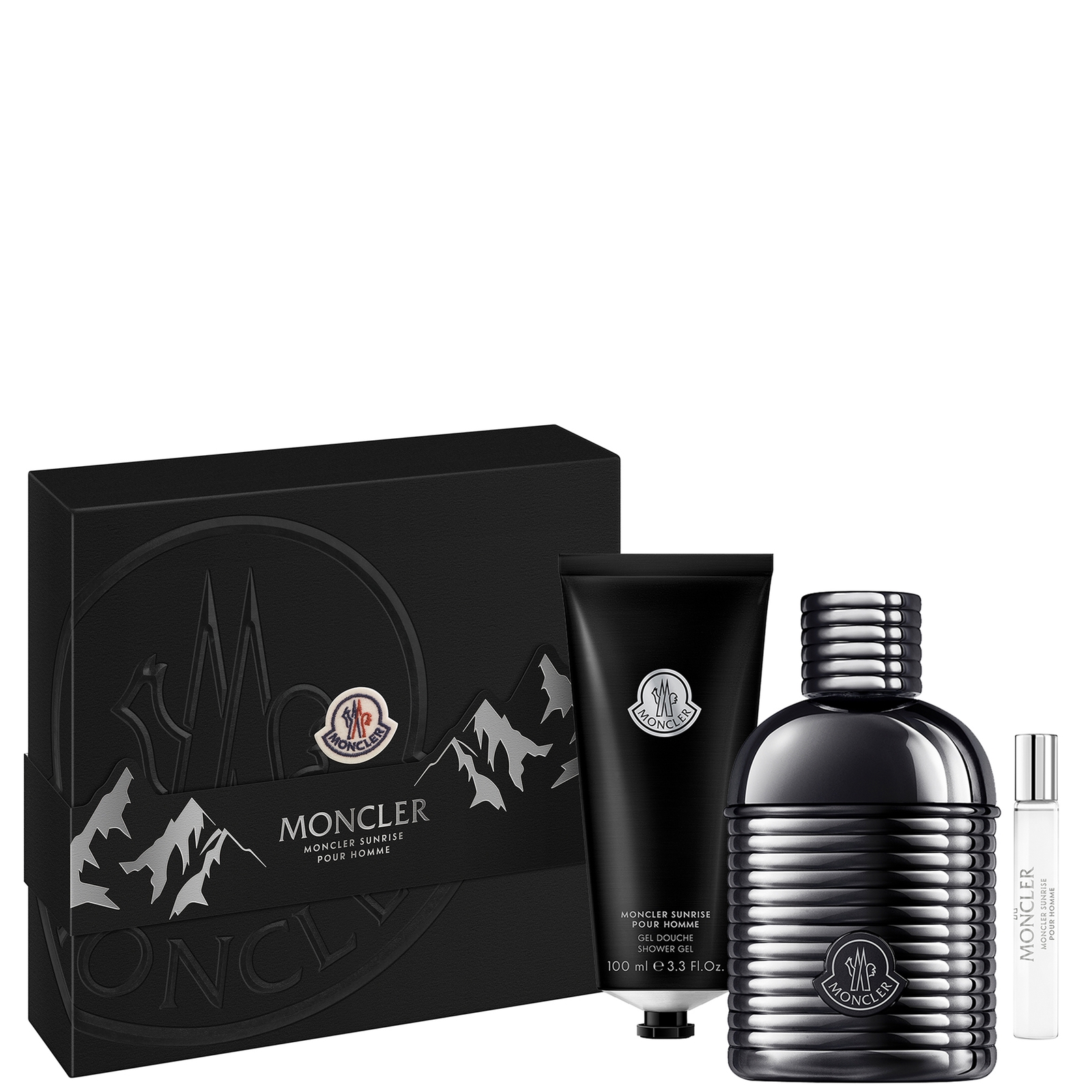 Moncler Pour Homme Sunrise Edp 100ml, Shower Gel 100ml & 7.5ml Travel Spray