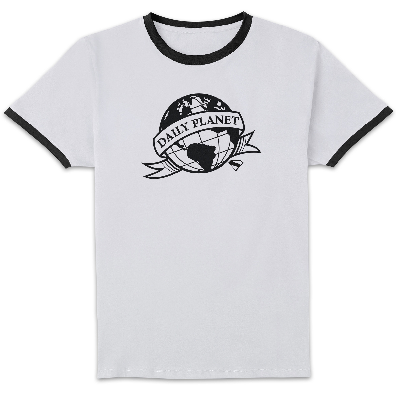 DC Comics Superman Daily Planet Unisex Ringer T-Shirt - White/Black - XXL