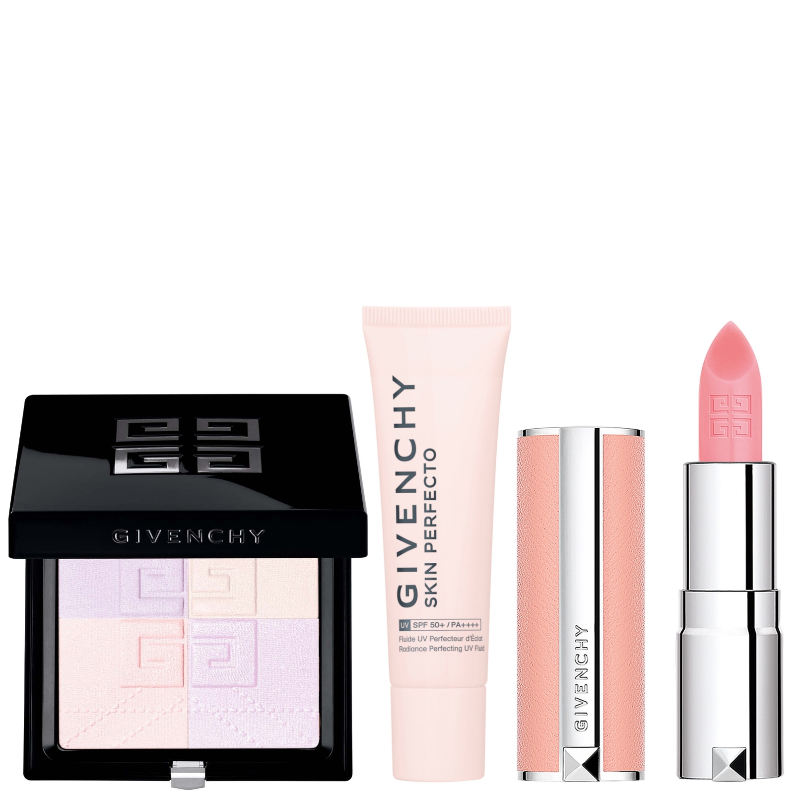 Givenchy Prisme Libre Pressed 4-colour Pressed Powder & Skin Perfecto Fluid Uv Spf Protector Bundle (various 