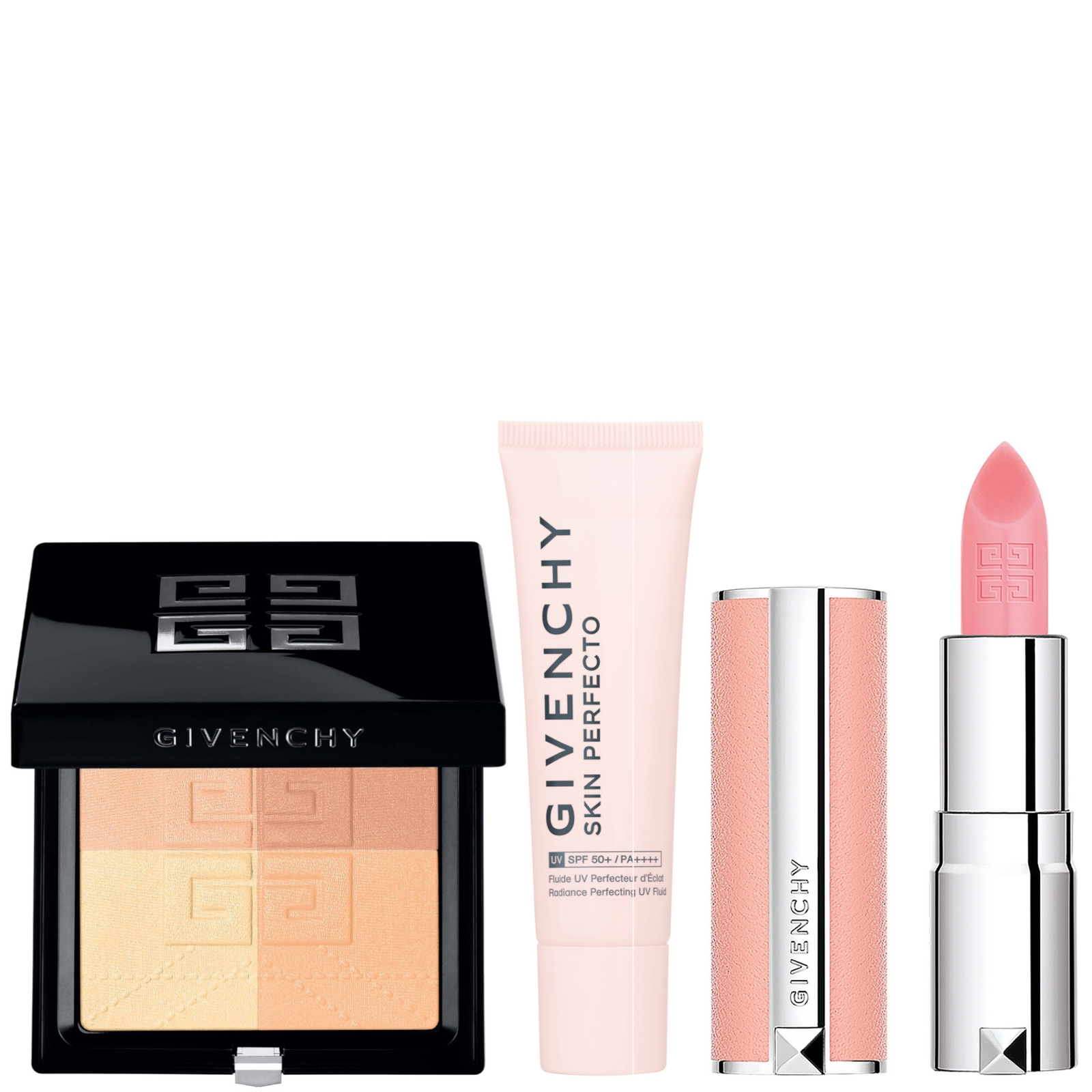 Givenchy Prisme Libre Pressed 4-colour Pressed Powder & Skin Perfecto Fluid Uv Spf Protector Bundle (various 