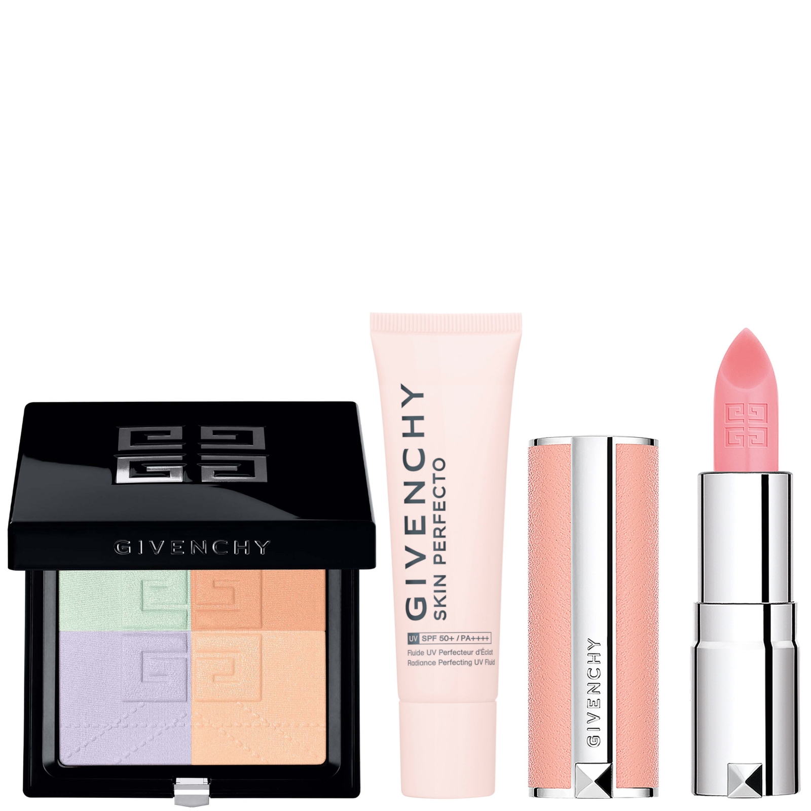 Givenchy Prisme Libre Pressed 4-colour Pressed Powder & Skin Perfecto Fluid Uv Spf Protector Bundle (various