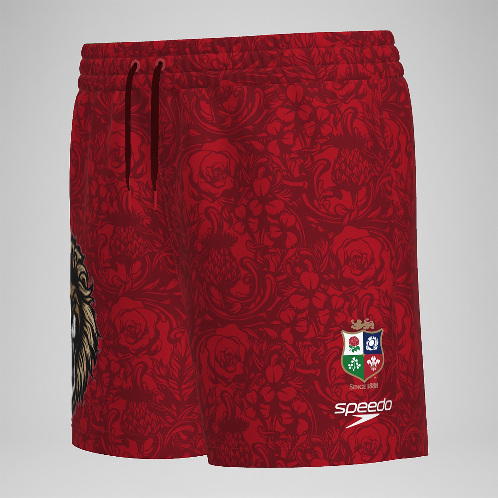 Boys British & Irish Lions 13" Swim Shorts Red - XL