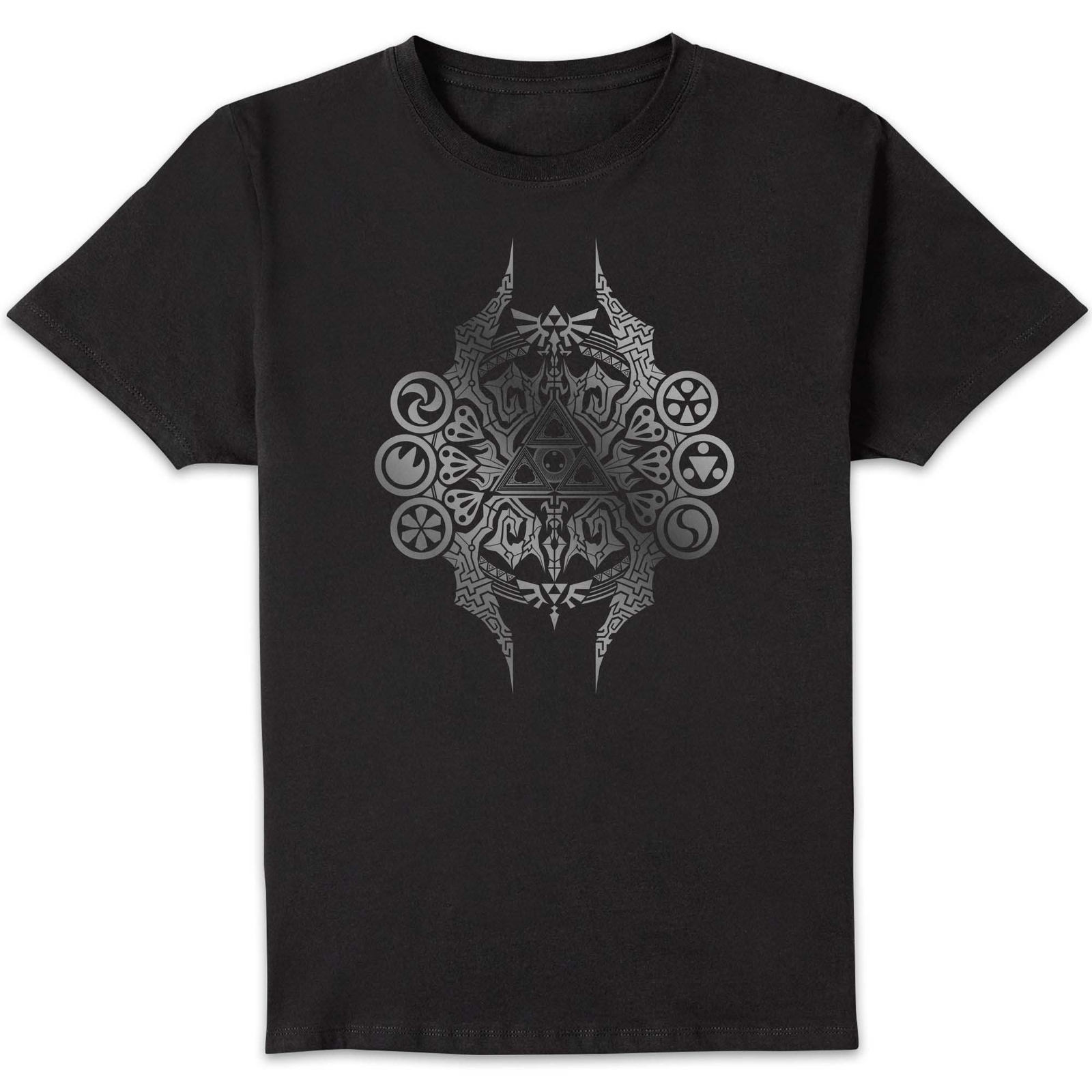 The Legend of Zelda Silver Deco Unisex T-Shirt - Black - L