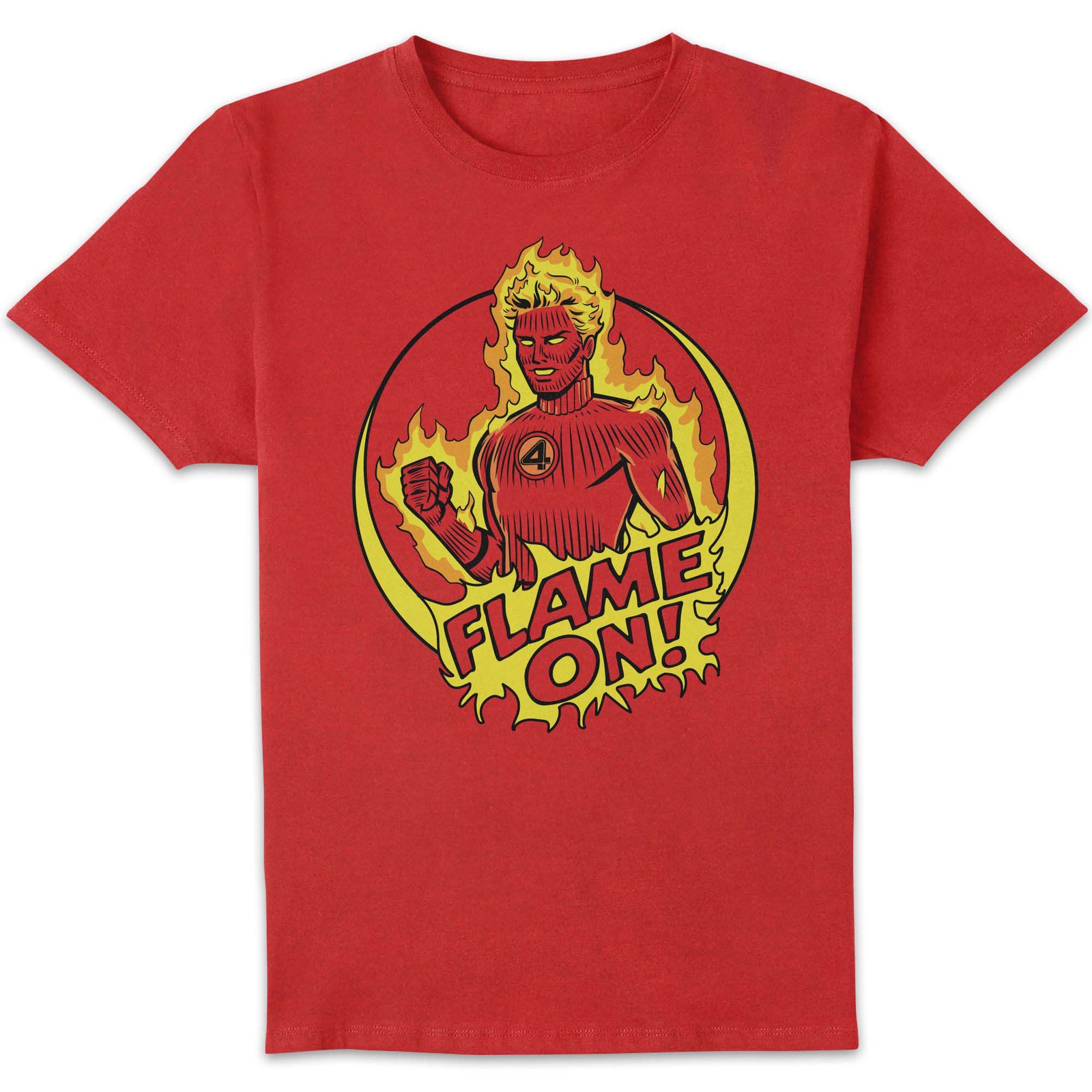 Marvel Fantastic Four Flame On Unisex T-Shirt - Red - M