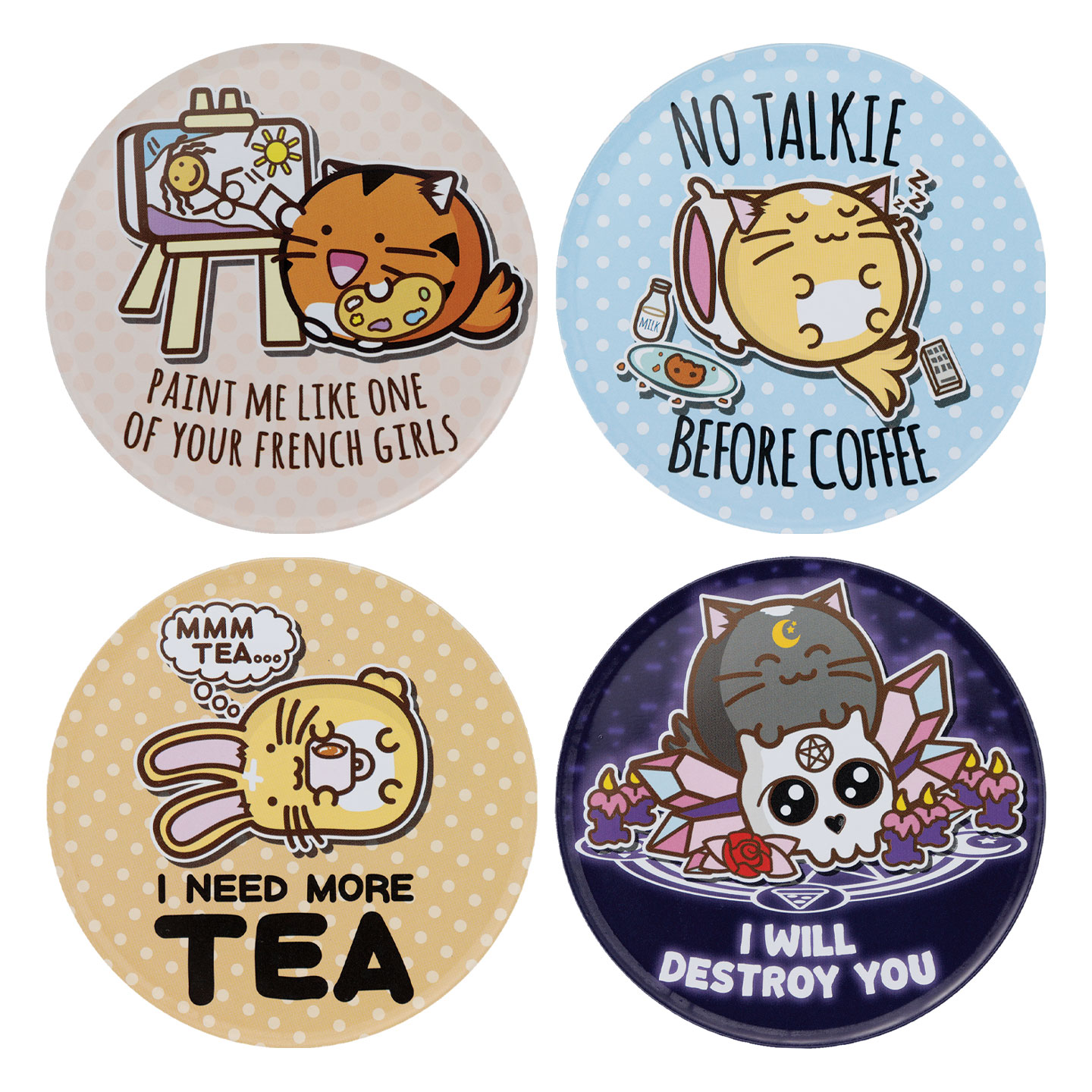 Fuzzballs Set of Four Drinks Coasters