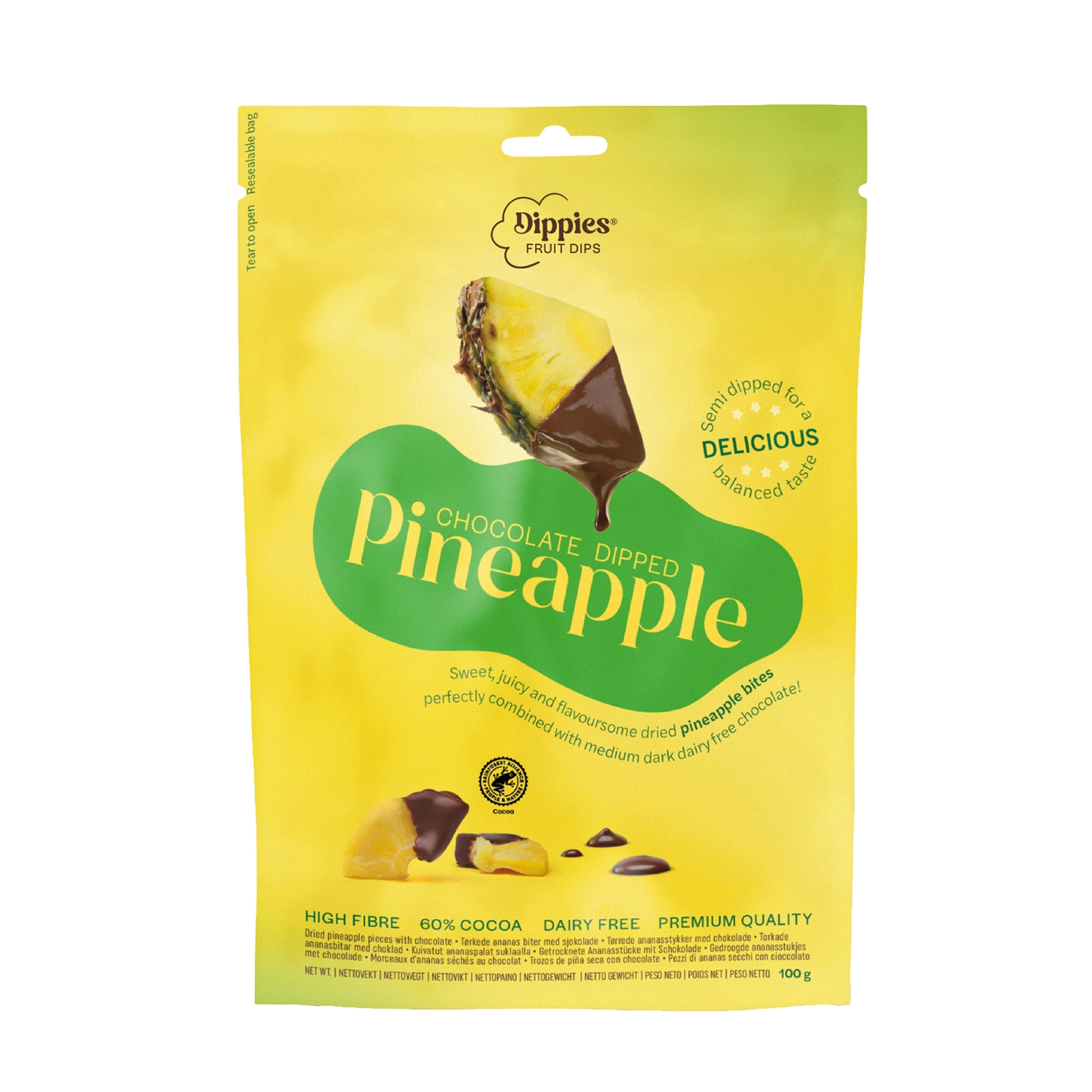 Myprotein UK Sunshine Delights Dippies Fruit Dips, Chocolate Dipped Pineapple, 100g