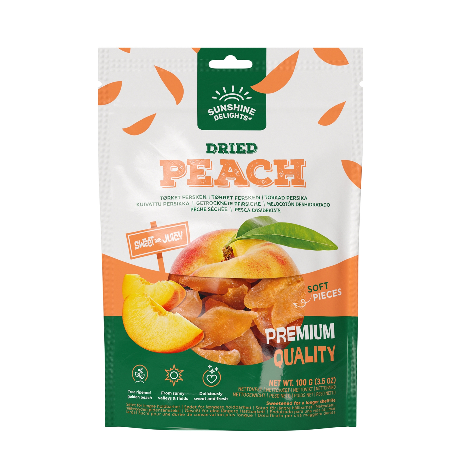 Myprotein UK Sunshine Delights, Dried Peach, 100g