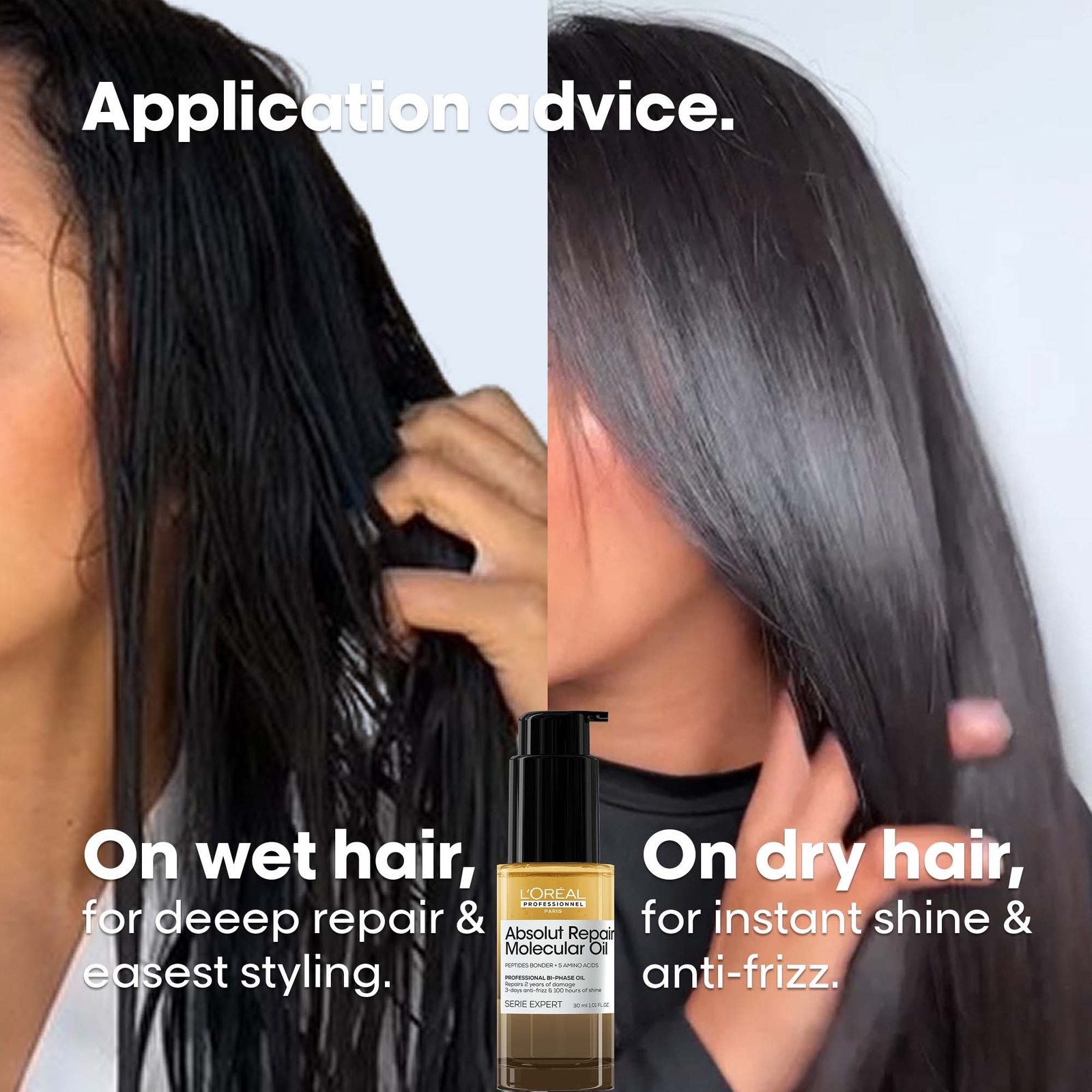 Thumbnail - L'Oréal Professionnel Absolut Repair Molecular Shampoo 300ml, Hair Mask 250ml & Bi-Phase Hair Oil for Damaged Hair 30ml