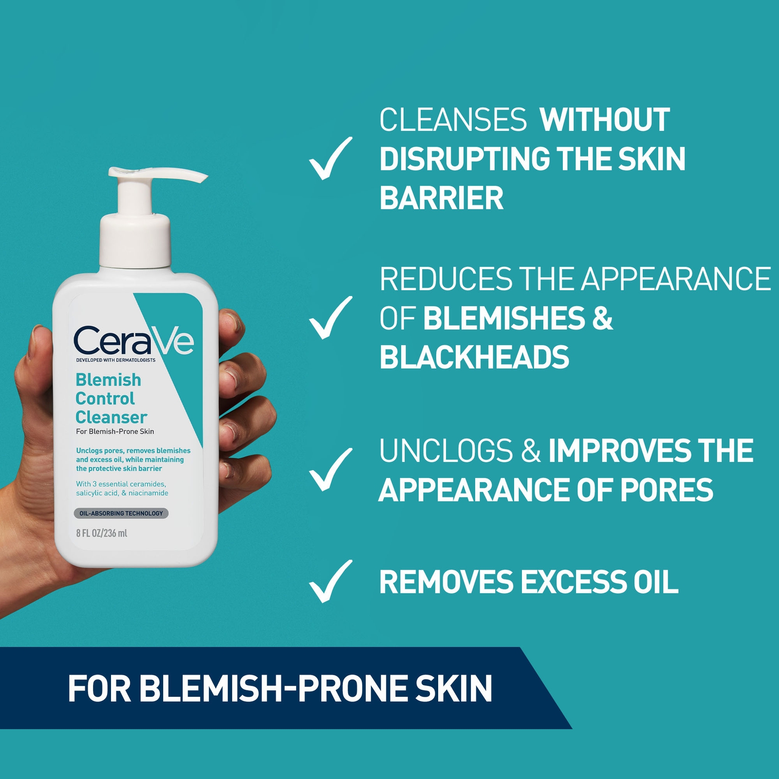 Thumbnail - CeraVe Breakout SOS Routine: CeraVe Blemish Control Cleanser Face Wash + Blemish Barrier Patches Pack of 22