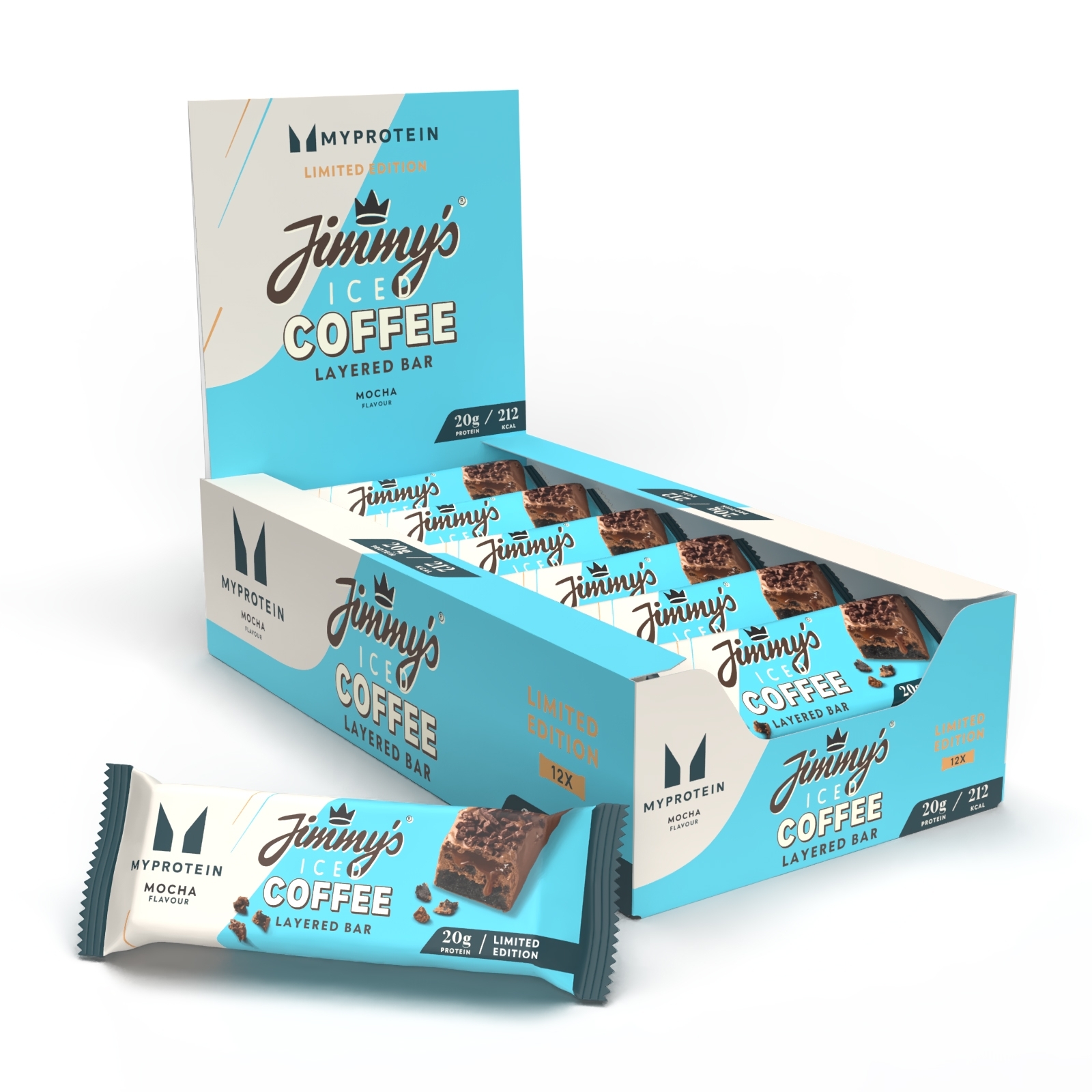 Myprotein UK MyProtein Jimmy’s Iced Coffee Layered Bar - Mocha | 12 x 60g - 12 x 60g - Jimmy's Coffee - Mocha
