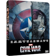 Captain America: Civil War 3D + Version 2D - Steelbook d'édition limitée exclusive Zavvi (Édition UK)