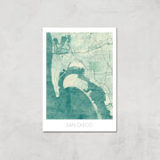 Affiche Carte de San Diego (Couleur) - A4 - Print Only