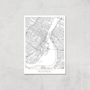 Affiche Carte de Montréal (Noir et Blanc) - A4 - Print Only