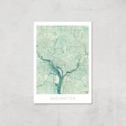 Affiche Carte de Washington (Couleur) - A4 - Print Only