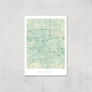 Affiche Carte de Houston (Couleur) - A3 - Print Only