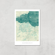 Affiche Carte d'Edimbourg (Couleur) - A4 - Print Only