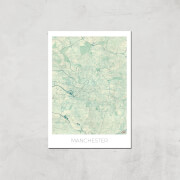 Affiche Carte de Manchester (Couleur) - A4 - Print Only