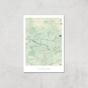 Affiche Carte de Glasgow (Couleur) - A4 - Print Only