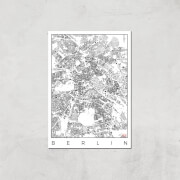 Affiche Carte de Berlin (Noir et Blanc) - A3 - Print Only