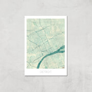 Affiche Carte de Detroit (Couleur) - A3 - Print Only
