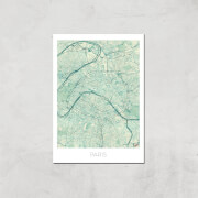 Affiche Carte de Paris (Couleur) - A4 - Print Only