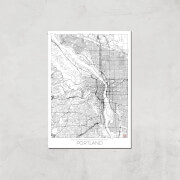 Affiche Carte de Portland (Noir et Blanc) - A3 - Print Only