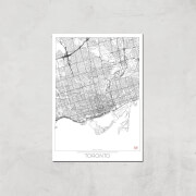 Affiche Carte de Toronto (Noir et Blanc) - A4 - Print Only