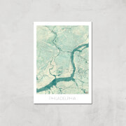 Affiche Carte de Philadelphia (Couleur) - A4 - Print Only
